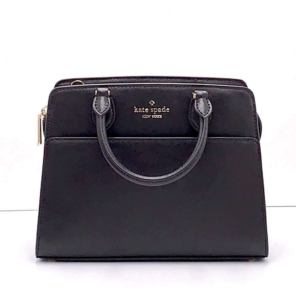 KATE SPADE Madison Saffiano Leather Small Satchel BLACK COLOR - Picture 3 of 14